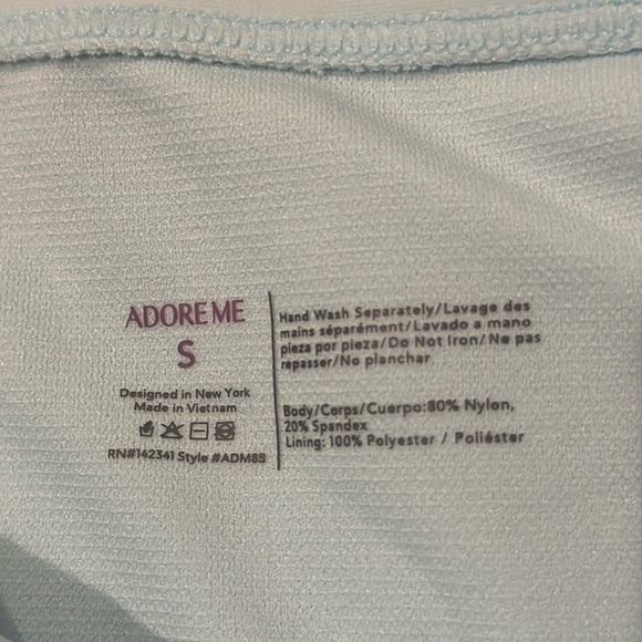 New! ADOREME Light Blue Bikini Set MED TOP SM BOTTOM - Picture 3 of 8